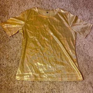 gold shirt. size:S, worn: once, price: $5